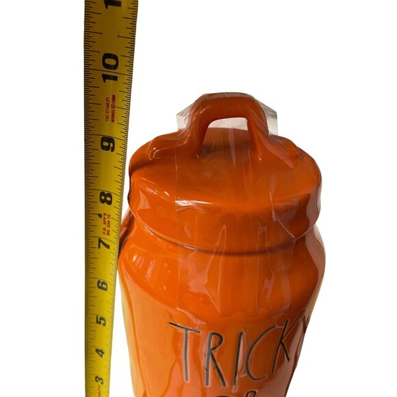 RAE Dunn Orange Halloween Mug Cup Trick or Treat Cannister 10" Artisan Collecti - Picture 10 of 10